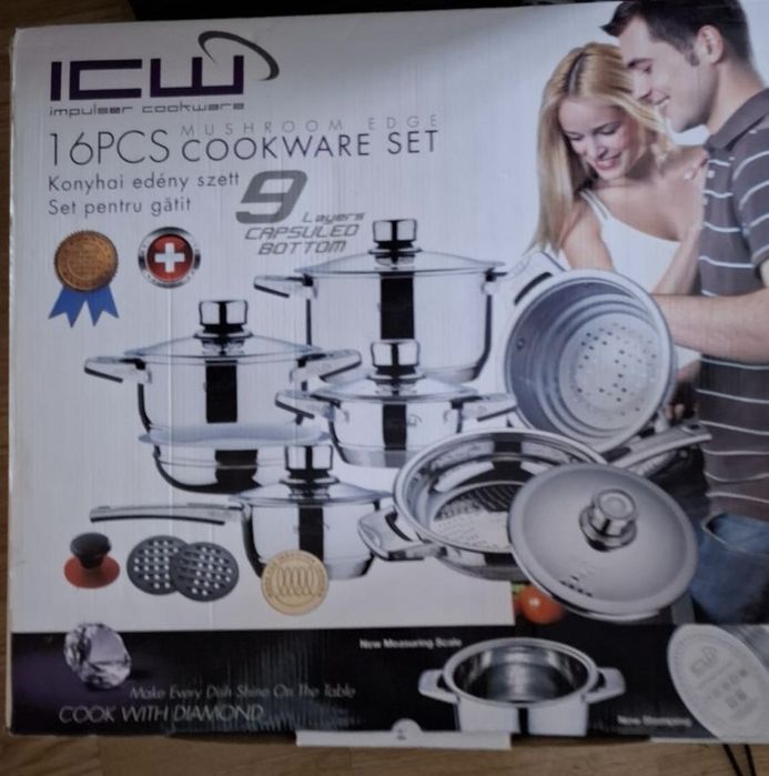 Set oale inox 16 piese ICU, nou/neutilizat