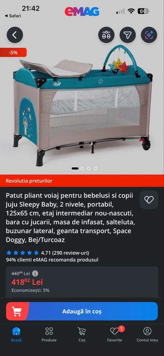 Patut pliabil bebe - stare excelenta