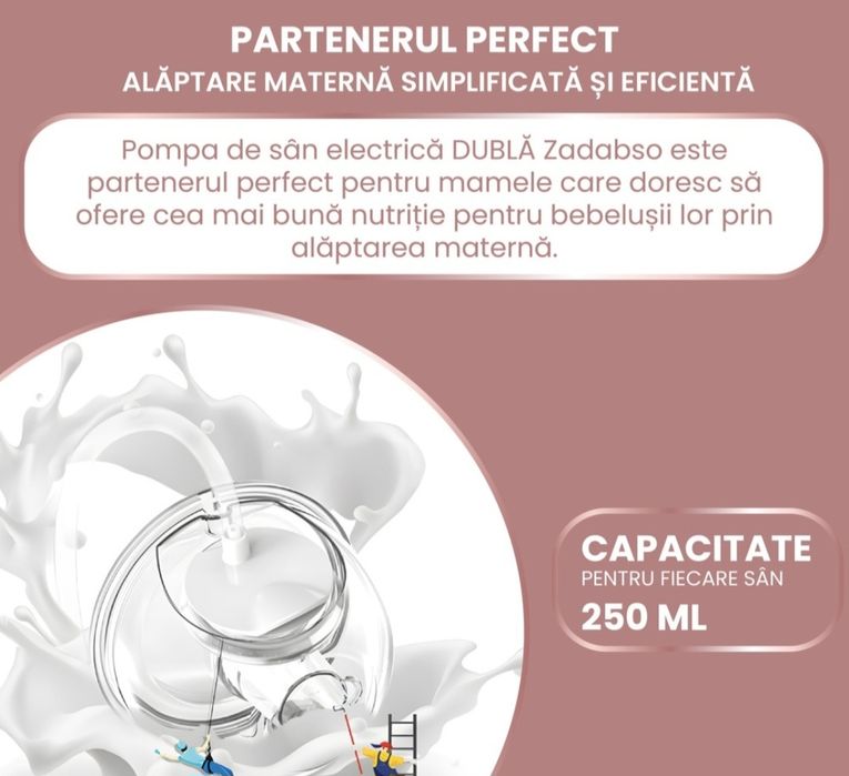 Pompa de sân electrică dublă Zadabso