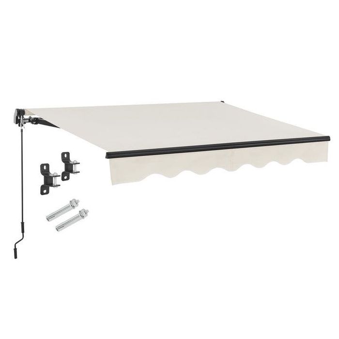 Jaluzea Retractabilă cu Braț Articulat Juskys 300x250 cm (Bej, Protecție UV40+)