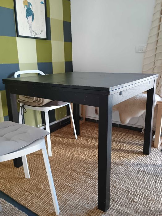 Masa extensibila Ikea Bjursta 90x90 extinsa 90x129/168