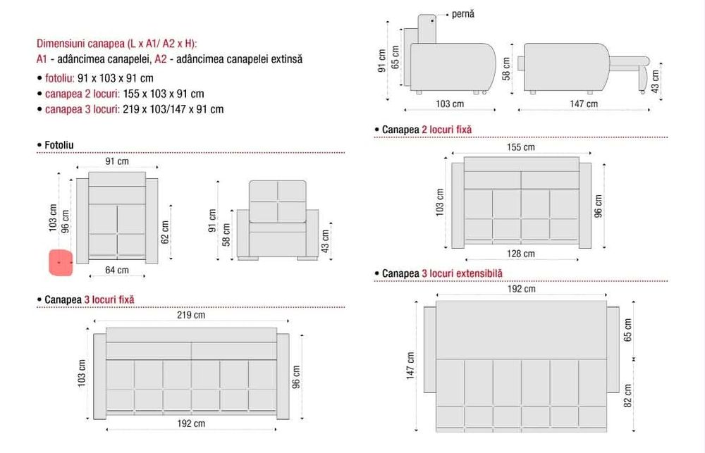 Canapea noua  3 locuri