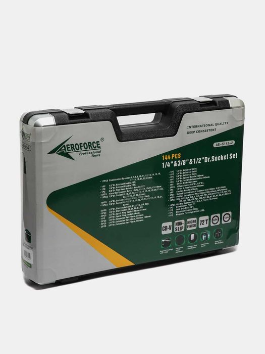 Набор ключей инструментов  для авто и дома Aeroforce, 142+2 предметов