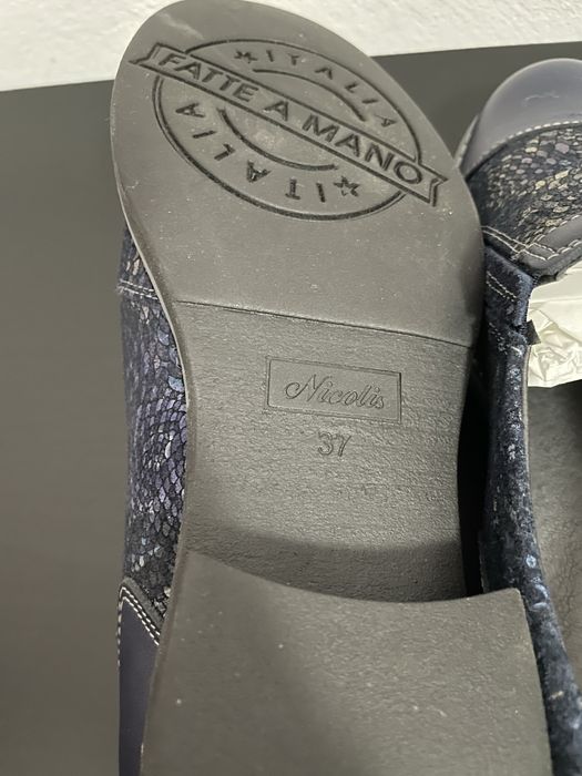 Pantofi dama, din piele, marimea 37(24 cm), bleumarin, noi
