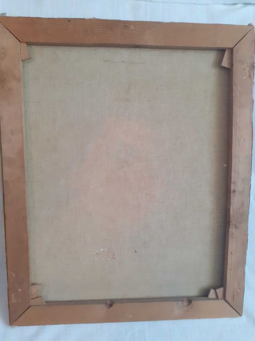 tablou vechi pictura pe panza 60/50 cm semnat datat 1905