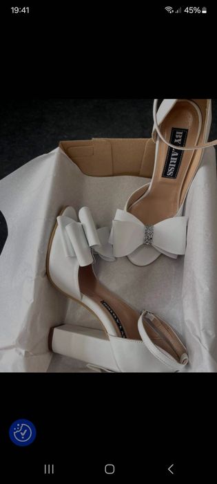 Pantofi mireasa si plic din piele naturala