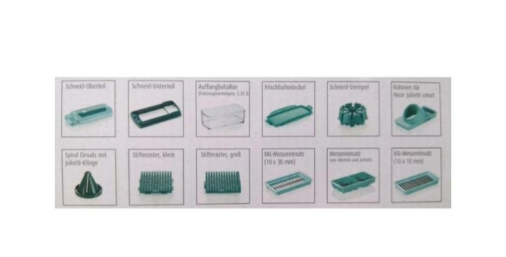 Răzătoare multifuncțională Genius Nicer Dicer Fusion, 10 piese,Adusa din Germania.Nouă la cutie