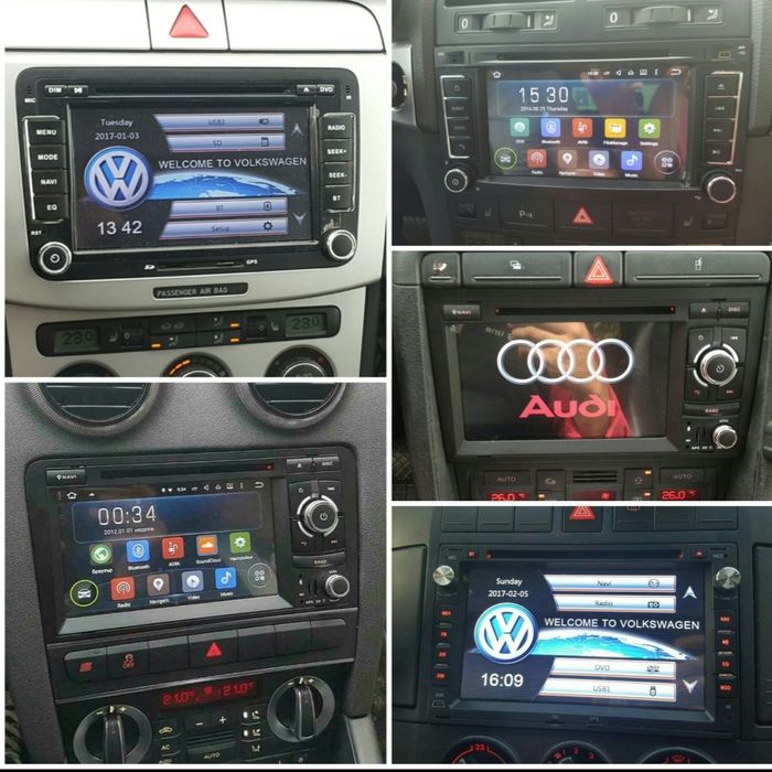 Навигация Android 11 за AUDI VW SKODA B6 B7 golf 5 6мултимедия Андроид