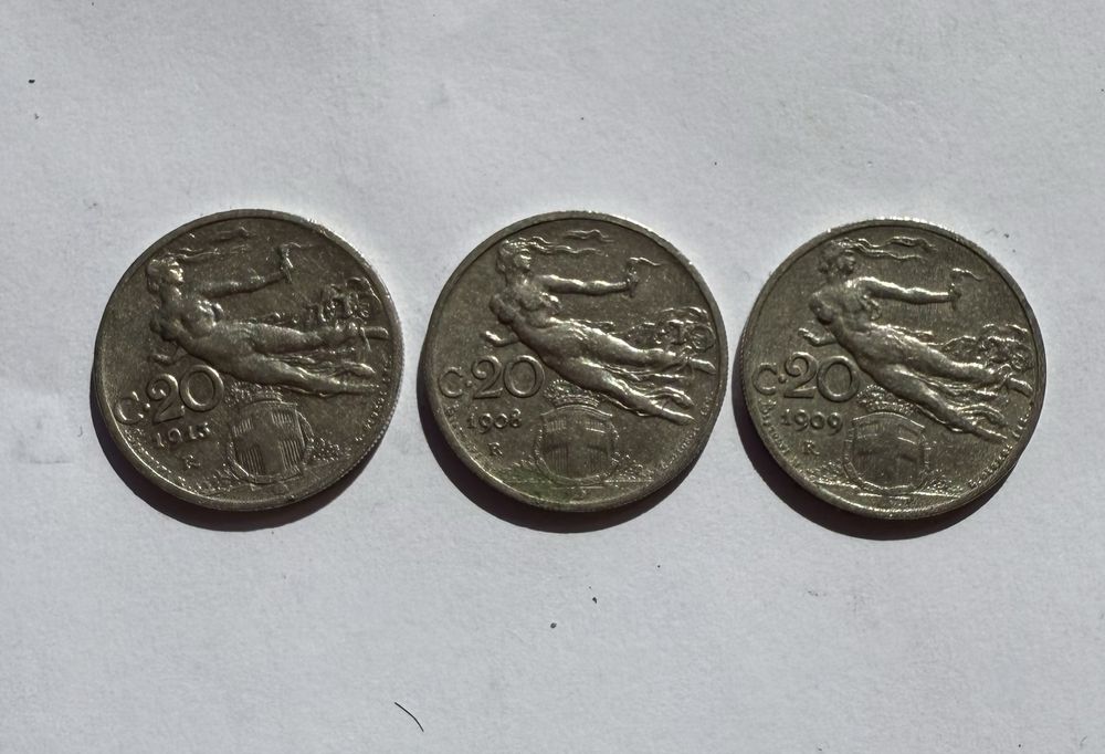 3 броя 20 centesimi Италия