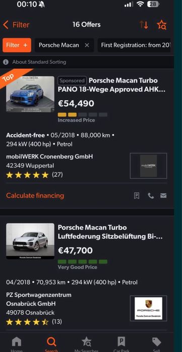 Porsche Macan 440 cp Turbo Performance avariat