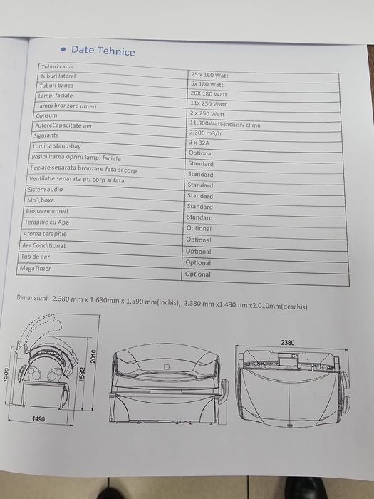 Solar de bronzat vertical și orizontal UWE iBad