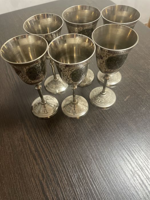 Рюмки жар птица мельхиор