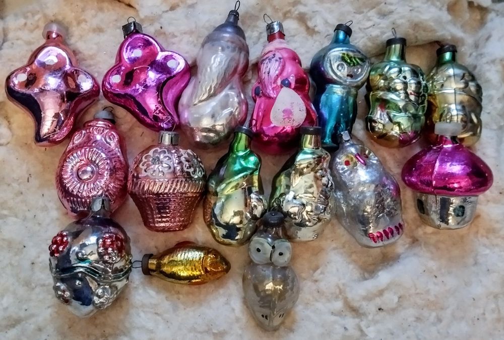 елочные игрушки СССР  стеклянные
