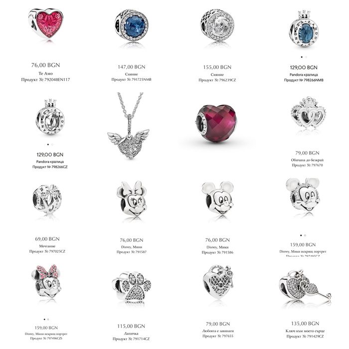 Талисмани Пандора гривни Pandora charms