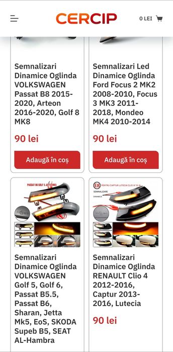 Semnalizari dinamice oglinda pentru orice masină CERCIP.RO