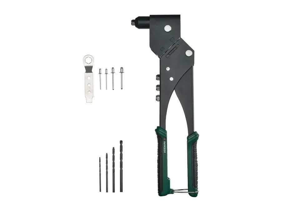 PARKSIDE комплект нитачка с въртяща се глава,нитове и свредла