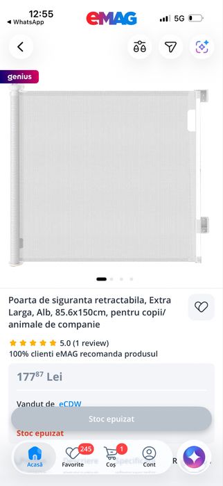 Poarta de siguranta retractabila / poarta pentru animale