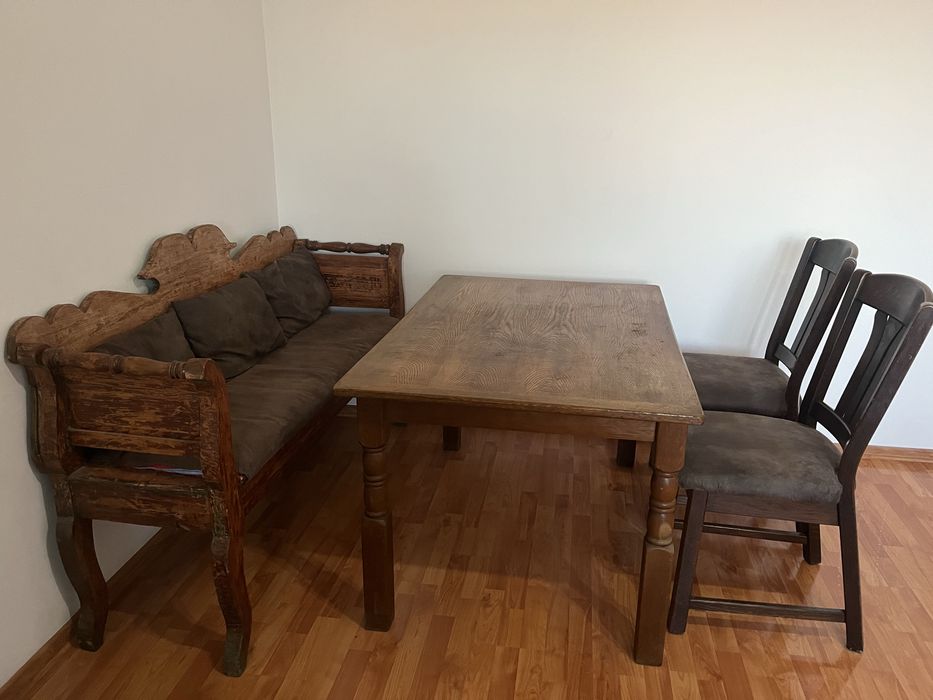 Set masa,banca si scaune lemn masiv