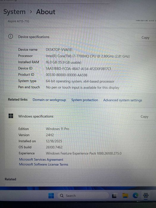 Laptop Acer Aspire A715-71G