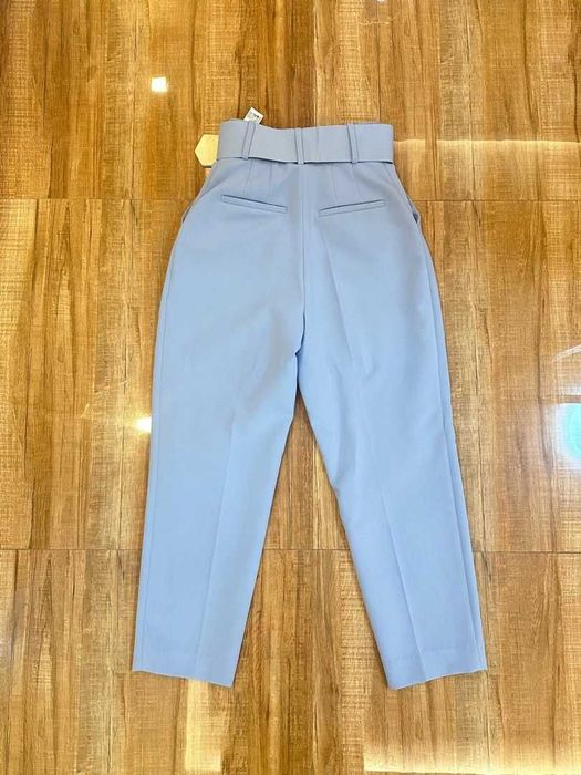 Зара панталон с висока талия в светло синьо