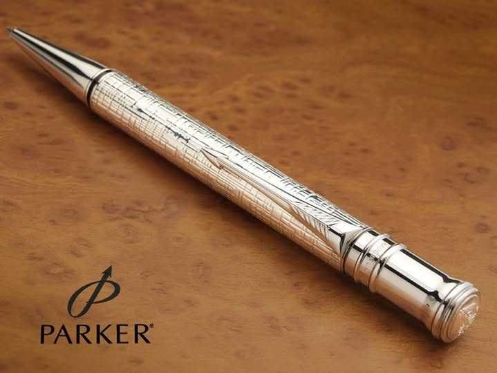 Продавам луксозен Parker Duofold Esparto Sterling Silver Ballpoint