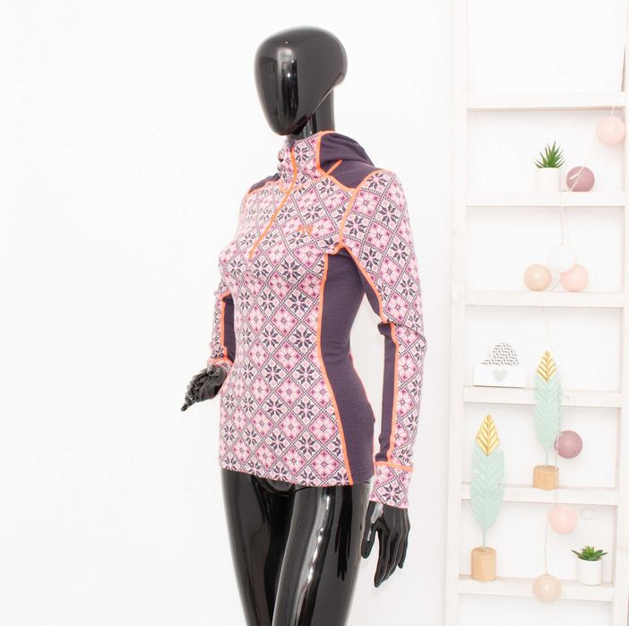 Kari Traa дамска блуза с цип и качулка термо бельо мериносна вълна S