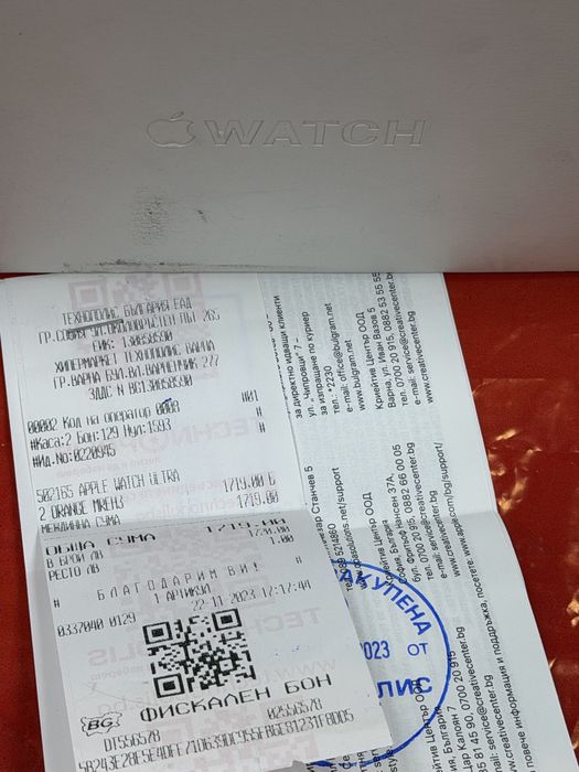 КАТО НОВ 49mm Apple watch ULTRA 2 Technopolis Гаранция 2025 Orange