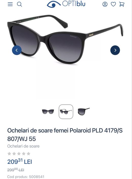 Ochelari de soare ca noi eleganti dama/ femei,  Polaroid PLD 4179/S 807/WJ 55 Polarizați, usori, protectie UV
