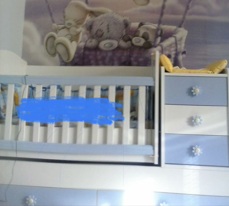 Трансформираща бебешка кошара Dizain Baby Ниа 65/160 подвижна решетка