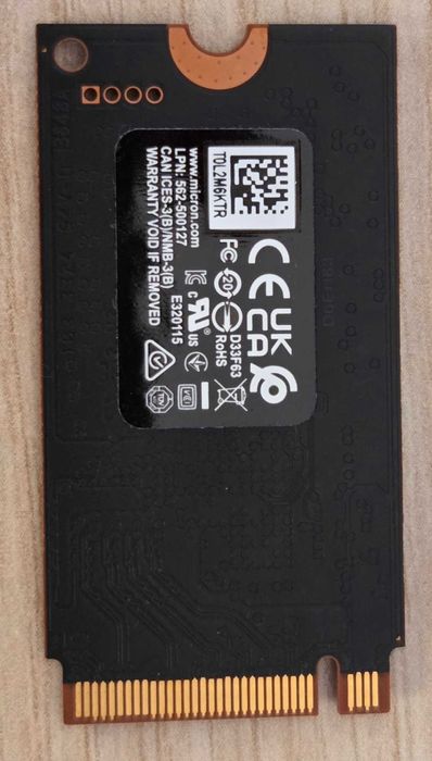 ССД: Micron 2500 512GB - M.2 NVME / Gen 4 / 2242