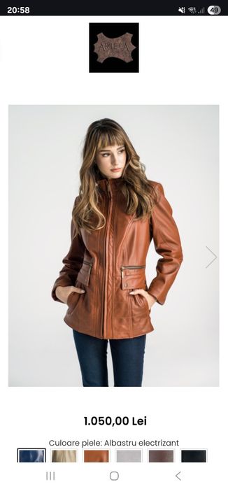 Jacheta piele lucrata manual!