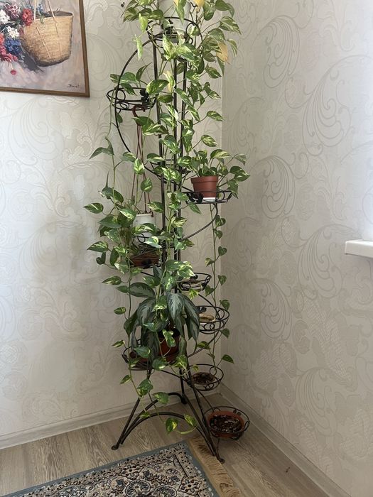 Красивая кованная цветочная подставка