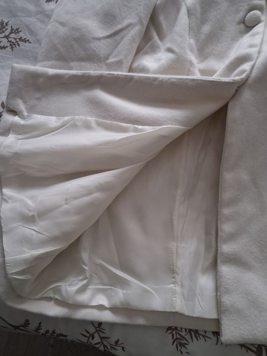 Дамско бяло палто, размер Хс/С