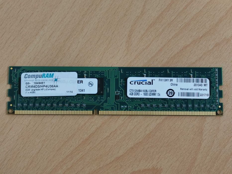 Crucial, Elixir, G.skill, Mushkin 4GB DDR3 рам памети