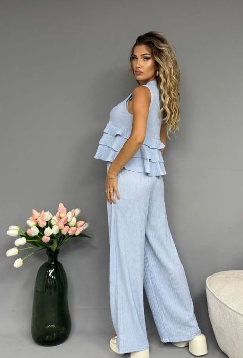 Нов дамски комплект в синьо