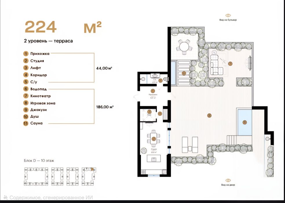 Пентхаус в Мирабад Авеню(Mirabad Avenue) 420м²