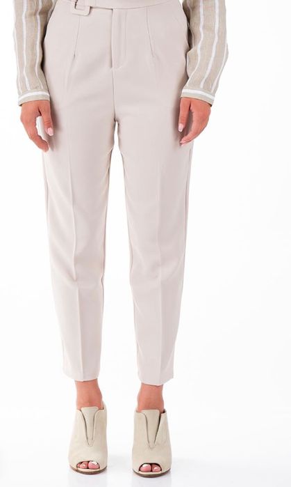 Дамски панталон висока талия екрю