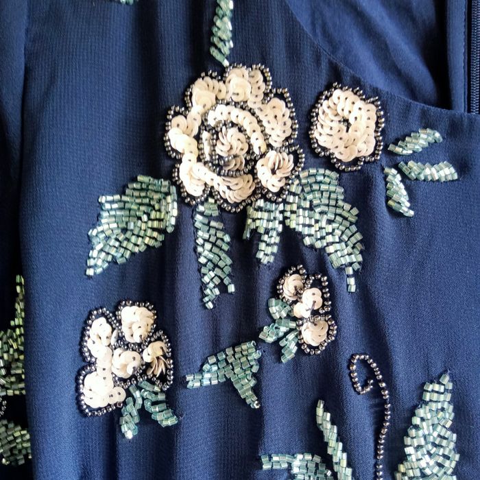 Rochie f.eleganta de ocazie, brodată , bleumarin, marca Ashley Brooke