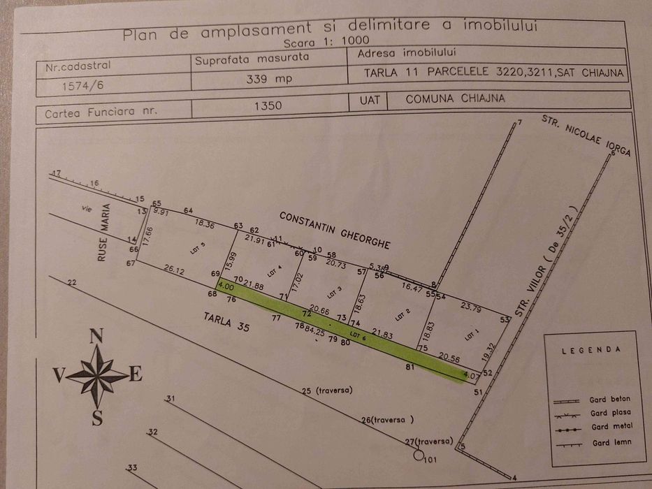 Teren Intravilan 516 mp – Chiajna, Str. Viilor - Pregătit pentru Construcție