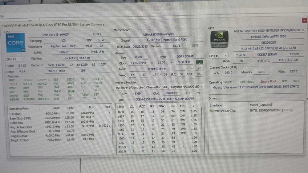 Геймърска конфигурация i5-14400F | RTX5060 8GB | 1TB NVMe | 16GB | НОВ