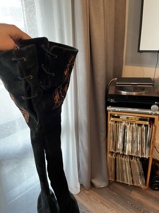 Cizme nabuc lungi peste genunchi 37