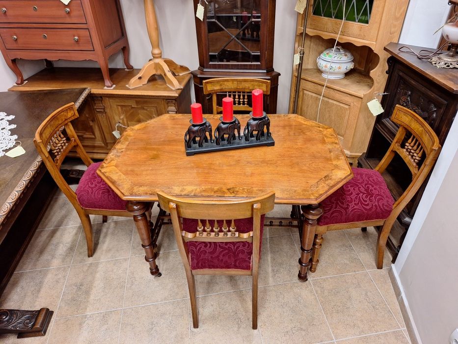 Античен Викториански  к - т за трапезария маса  с 4 стола
