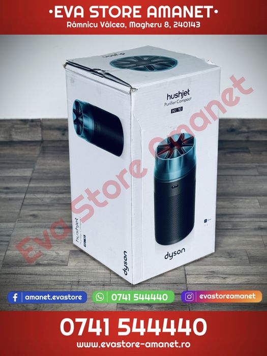 Purificator de aer Dyson HushJet Purifier Compact HJ10 Black/Teal filtru HEPA + filtru cu carbon activ acoperire până la 100 m² 42 dBA