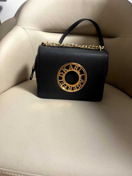 KARL LAGERFELD оригинална чанта ,кожа с диск