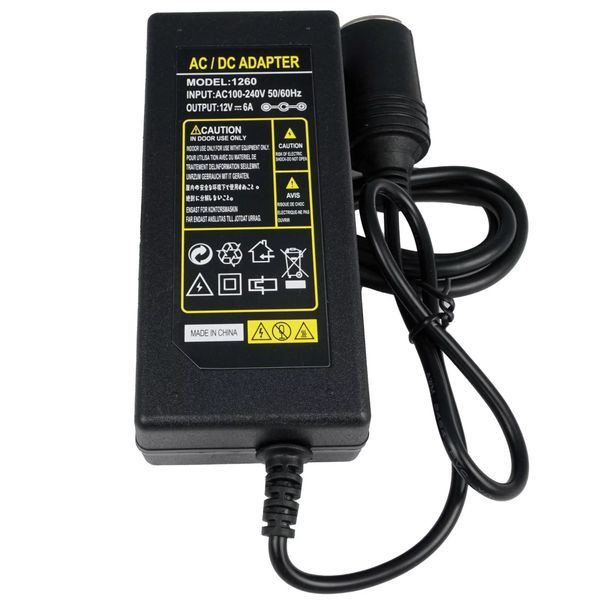 Захранване с букса за запалка 12V 6A 72W