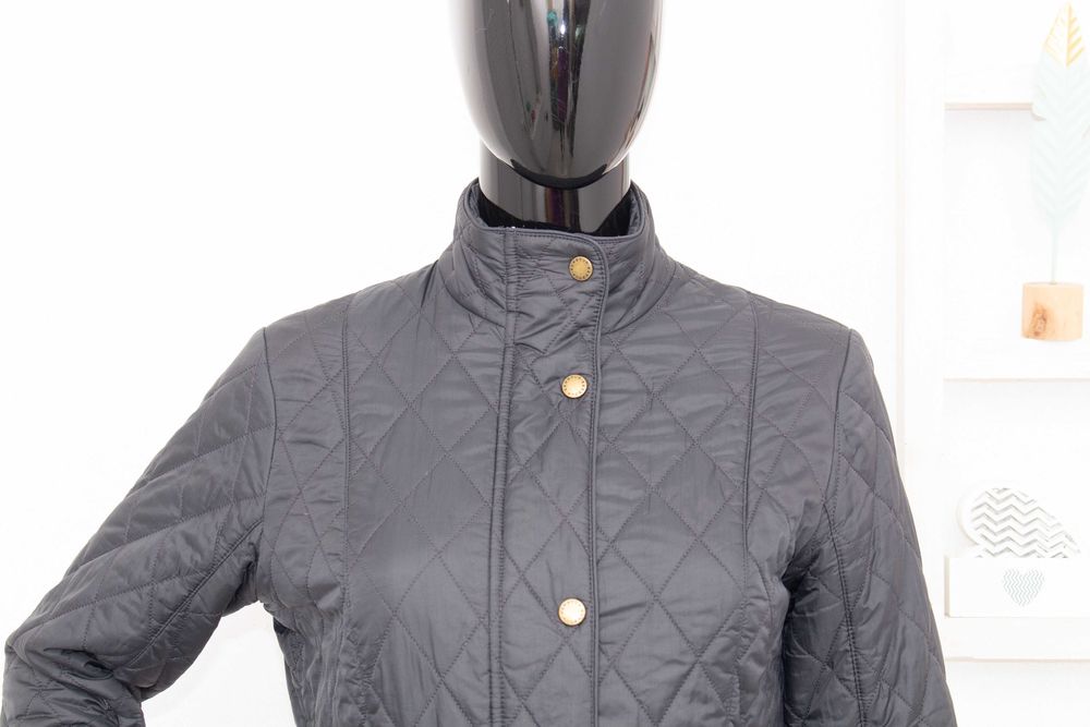 BARBOUR Flyweight Cavalry Quilt оригинално дамско яке синьо-сиво S