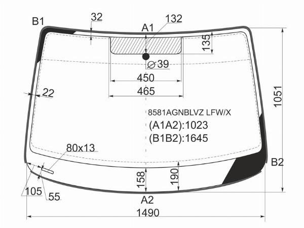 Стекло лобовое  Volkswagen Caddy