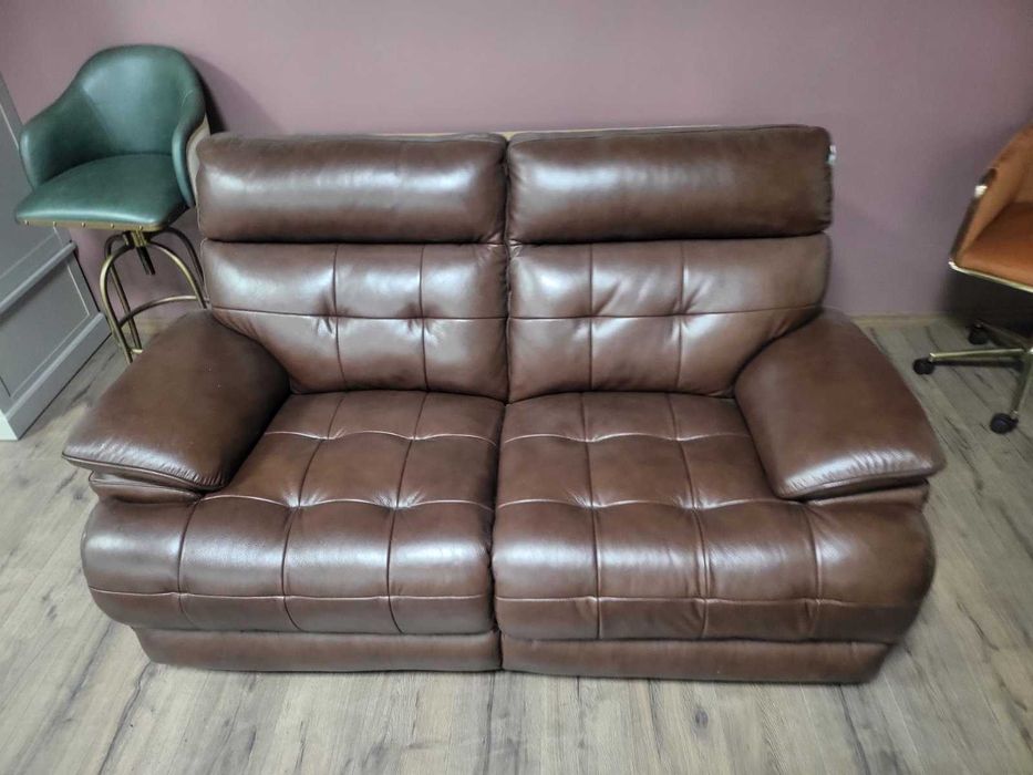 Кафяв кожен комплект дивани две двойки La-z-boy