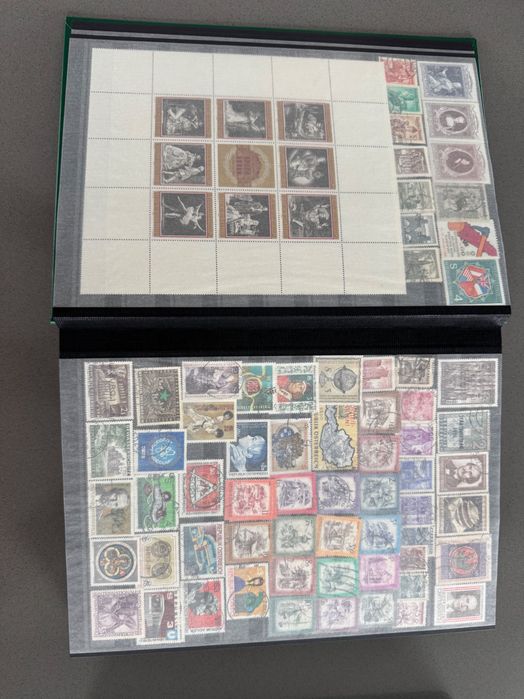 Colecție timbre ~8000buc / 3 clasoare 32 File + Manuale Filatelice