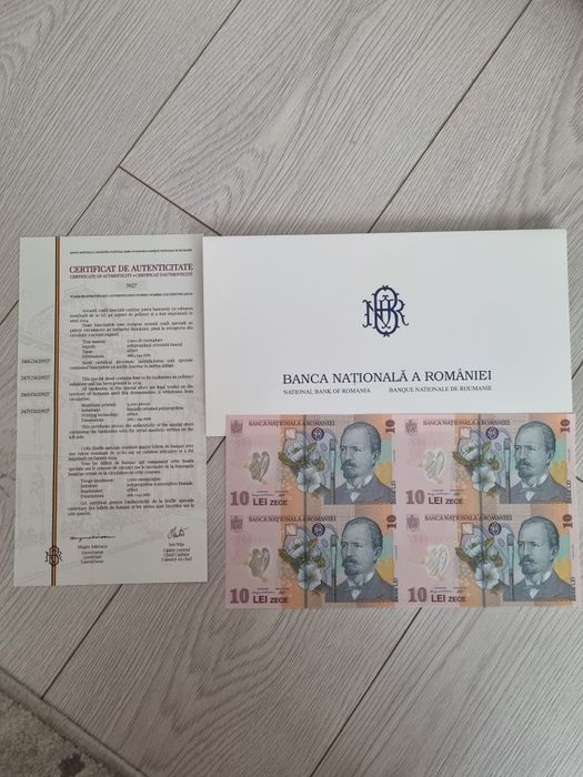 Coala 10lei anul 2024 plic BNR si certificat unc